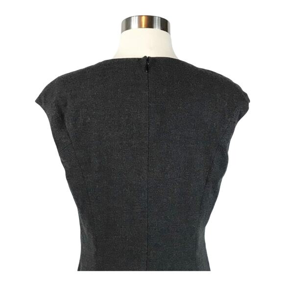 CLASSIQUES ENTIER ATELIER Sheath Dress Square Neck Charcoal Gray Back Zipper 8 - Picture 4 of 8